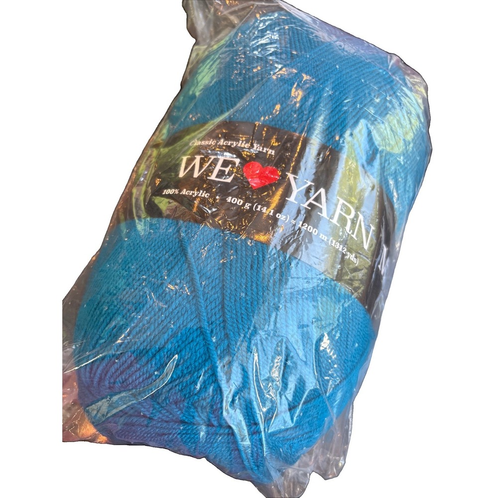 NEW Hobbii We Love Yarn, MegaBall Aran, 100% Acrylic, Dark Teal Blue 412 765 yds